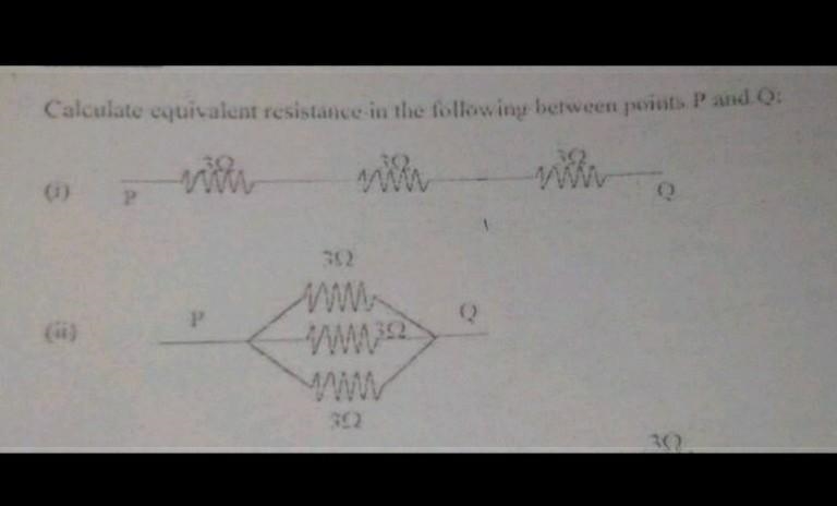 Calculate equivalent resistance in the following between points P and Q​-example-1