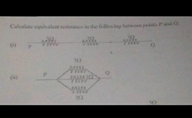 Calculate equivalent resistance in the following between points P and Q.​-example-1