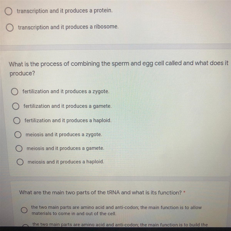 What is the process of combining the sperm and egg cell called and what does it produce-example-1