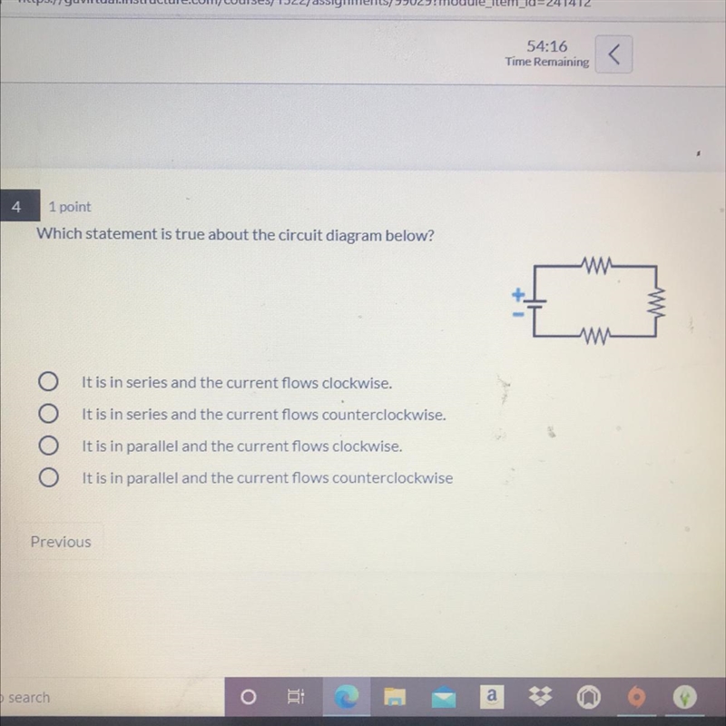 Which statement is true about the circuit diagram below? A) It is in series and the-example-1