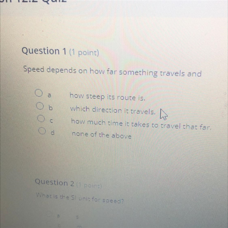 Speed depends on how far something travels and Question 1:-example-1