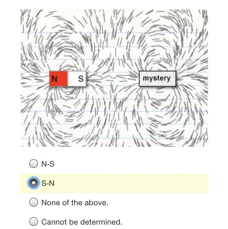 Based on the magnetic field lines shown what is the orientation of the mystery magnet-example-1