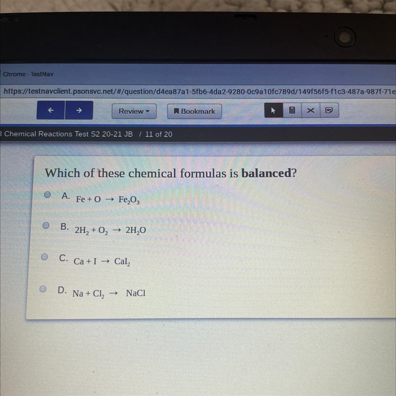 Which of these chemical formulas is balanced?-example-1