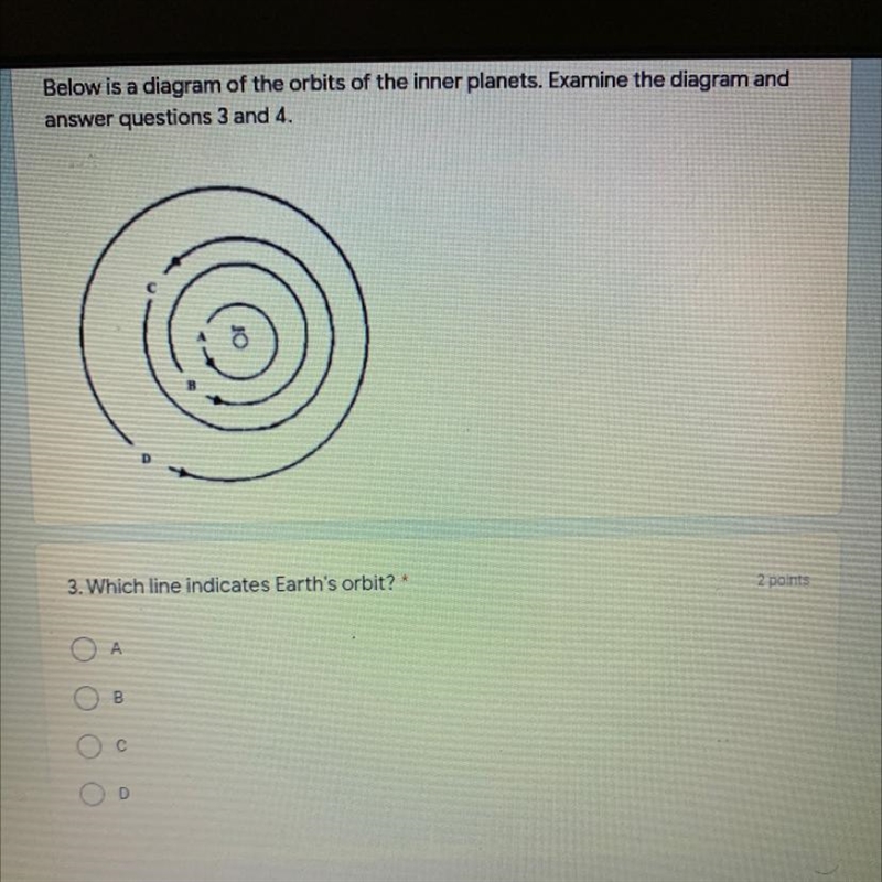 Below is a diagram of the orbits of the inner planets examine the diagram and answer-example-1