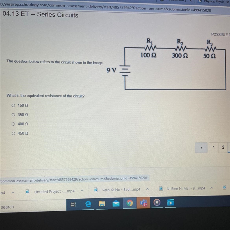 R R2 R 100 12 300 12 50 12 The question below refers to the circuit shown in the image-example-1