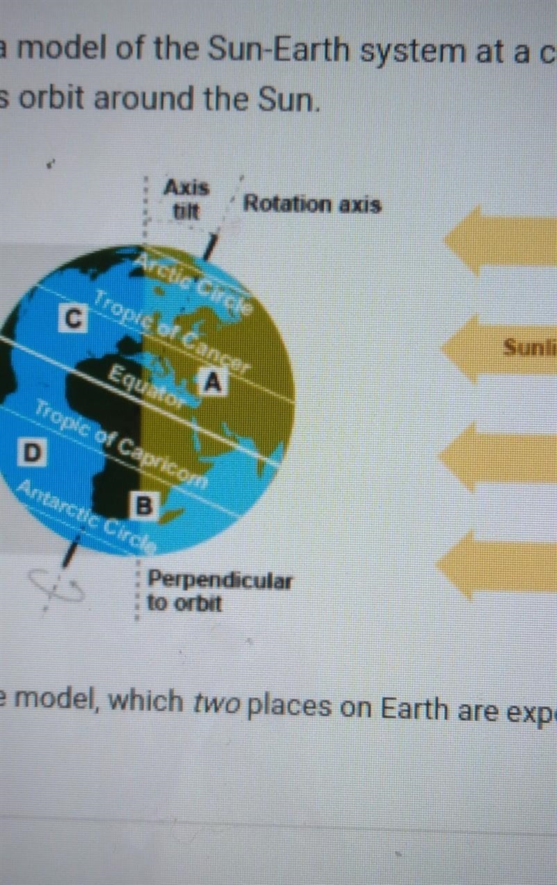 Helllllllppppp Question 7 of 10 Here is a model of the Sun-Earth system at a certain-example-1