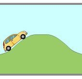 Study the image of the moving car. While going uphill, the car’s potential energy-example-1