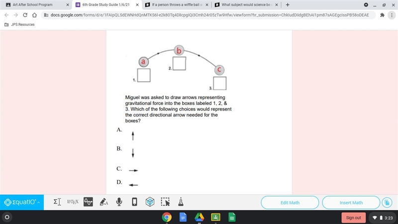 Which of the following choices represent the correct directional arrow needed for-example-1