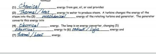 Choose the sequence of energy forms that best fits each item _______ 1. Flashlight-example-1