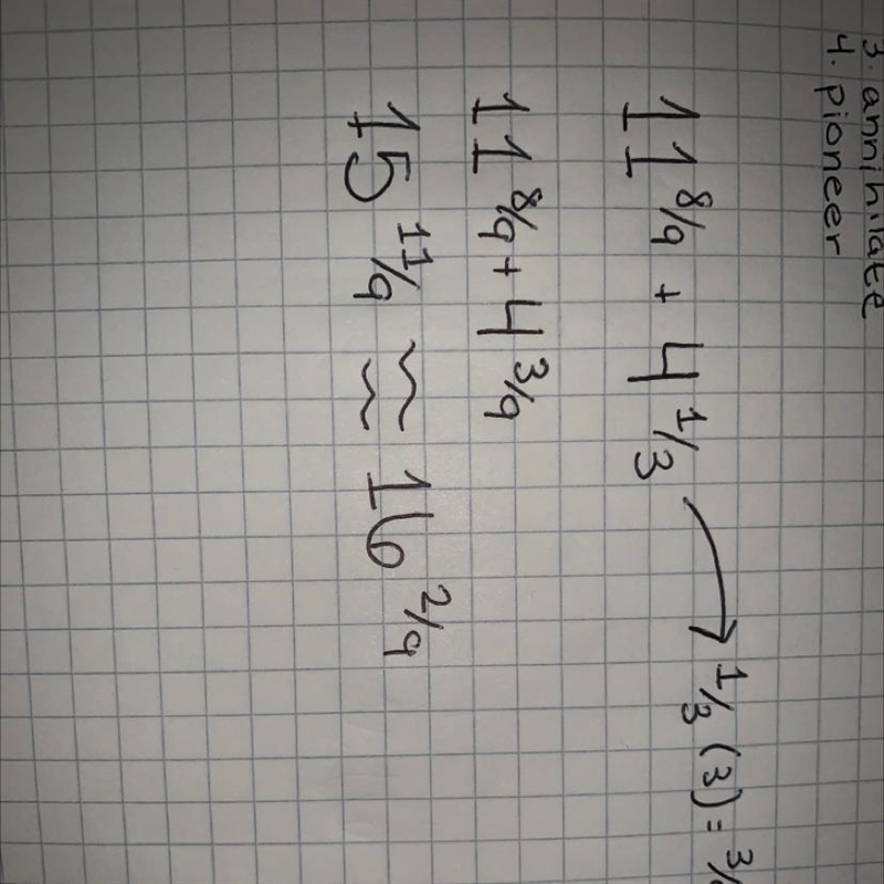 11 8/9 + 4 1/3 rounded to the nearest whole number-example-1