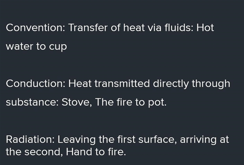 Compare and contrast the various ways heat is transferred and their possible effects-example-1