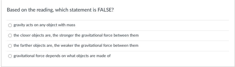 Based on the reading which statement is FALSE?-example-1