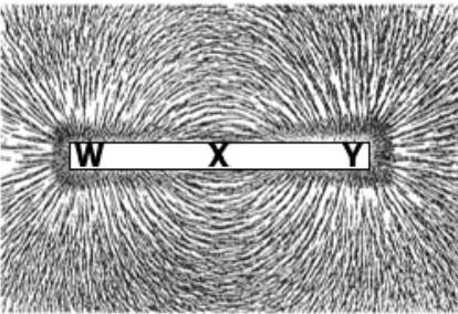 The magnetic field produced by a bar magnet can be made visible using iron filings-example-1