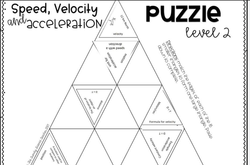 Speed, Velocity, & Acceleration PUZZLE-example-5