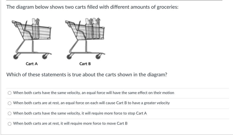 The diagram below shows two carts filled with different amounts of groceries: Which-example-1