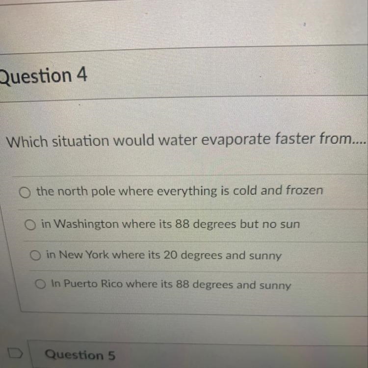 Which situation would water evaporate faster from.quick help?!-example-1