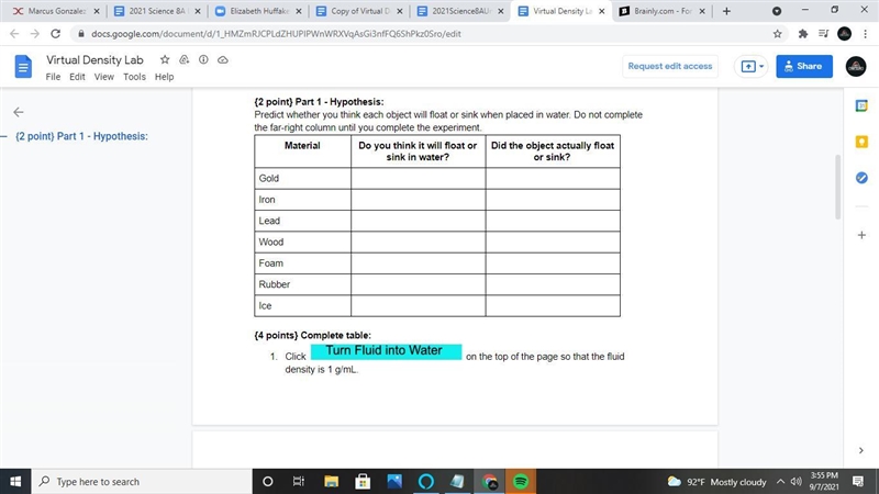 1. Was your hypothesis correct? Why or why not? 2. Use the experiment to explain what-example-1