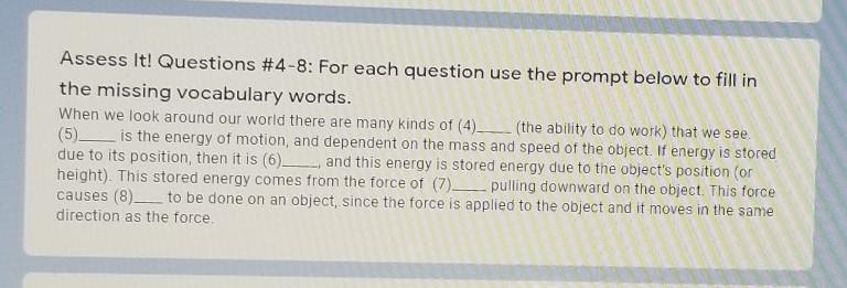 (science) (due in 30 mins pls help) Fill in the blanks with the vocabulary words Vocabulary-example-1