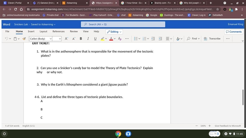 Plate Tectonics Lab: Snicker’s Science-example-1