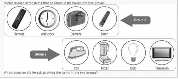 Which question did he ask to divide the items in the two groups?-example-1