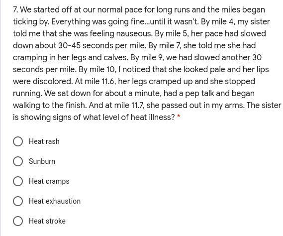 Heat Illness pls help-example-5