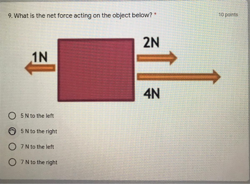 What is the net force acting on the object above?-example-1