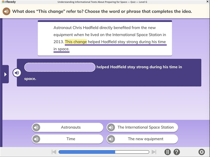 What does "This change" refer to? Choose the word or phrase that completes-example-1