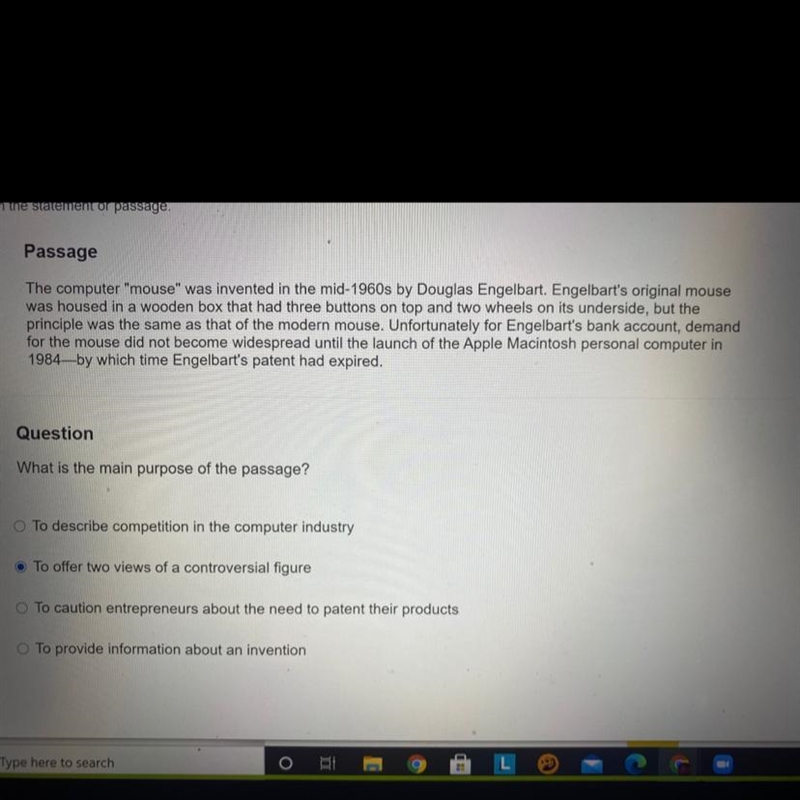 Question What is the main purpose of the passage? To describe competition in the computer-example-1