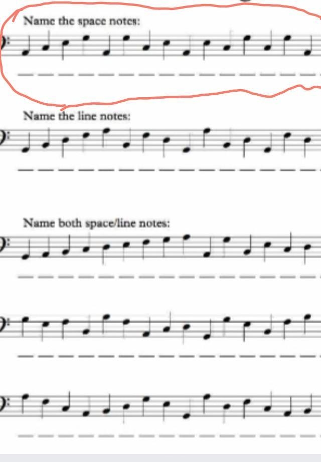 Bass cleff note recognition​-example-1