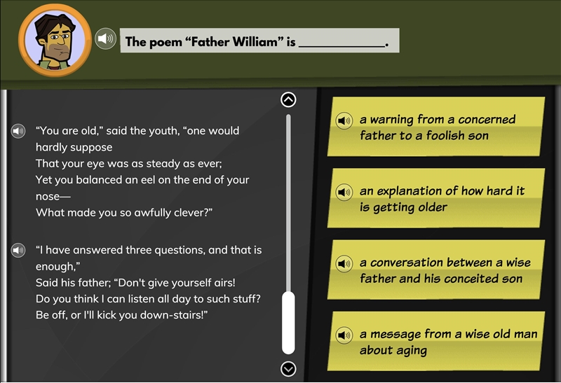 The Poem ''Father William'' is _______________.-example-1