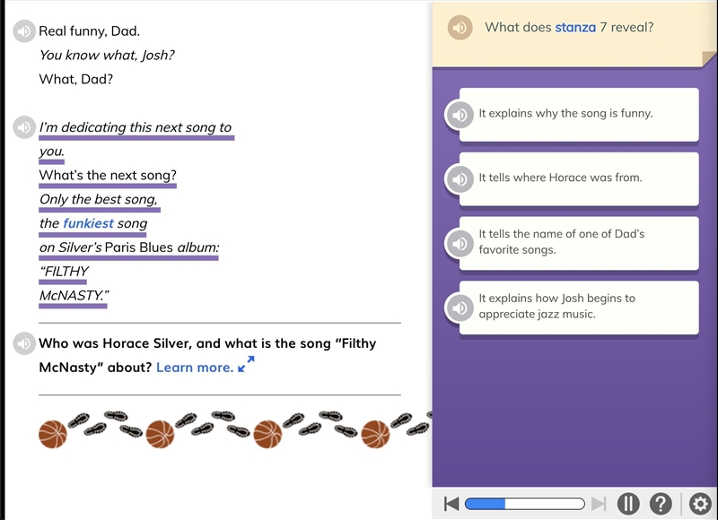 What does stanza 7 reveal?-example-1