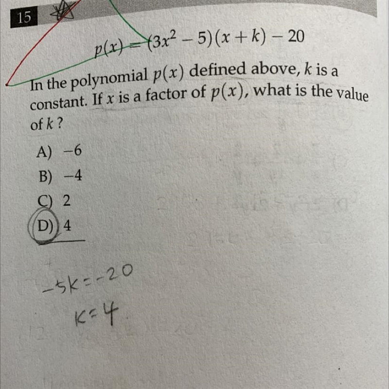 What it means that [If x is a factor of p(x), what is the value of k?] I can't understand-example-1