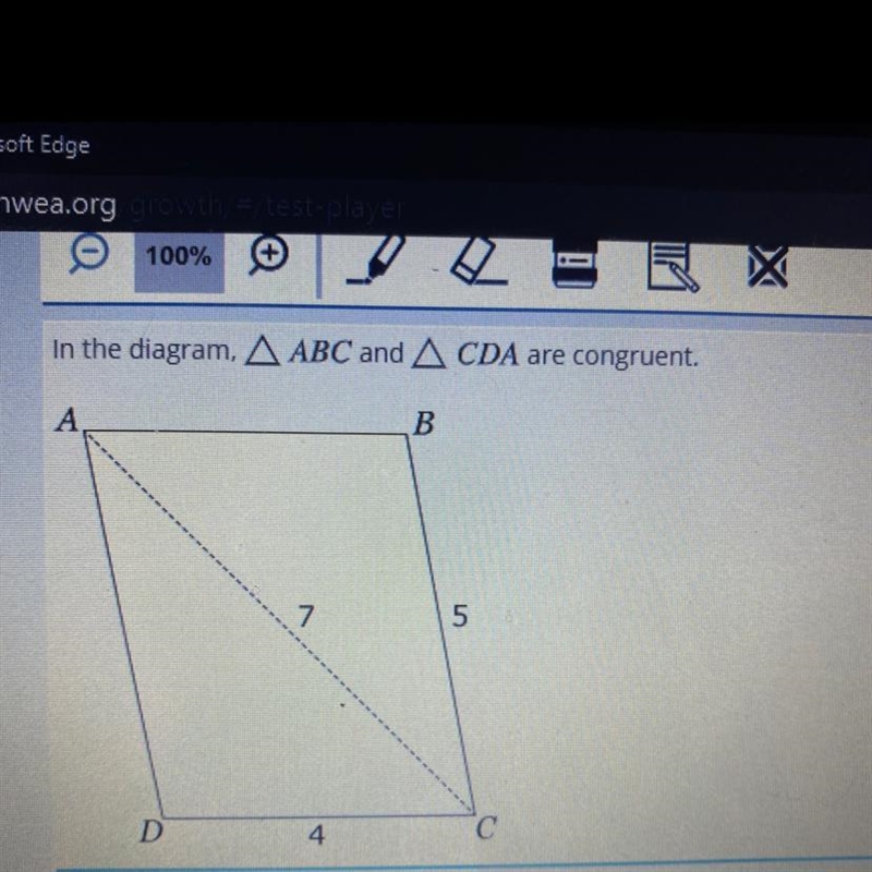 What is the length of AD A. 3 units B. 4 units C. 5 units D. 6 units E. 7 units-example-1