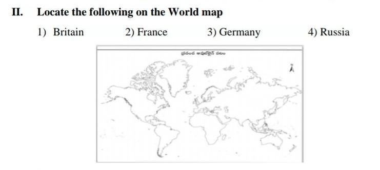 Locate the following on the world map.​-example-1