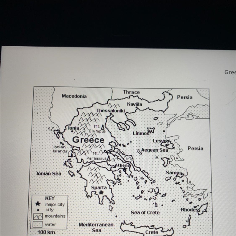 2. Greece's terrain and its series of small islands influenced the ancient Greeks-example-1