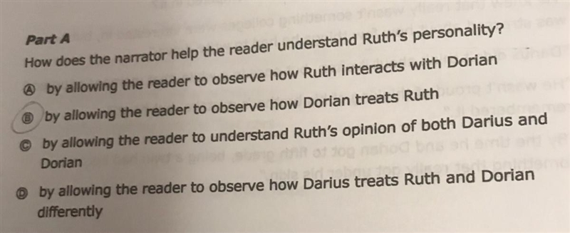 How does the narrator help the reader understand Ruth's personality?-example-1