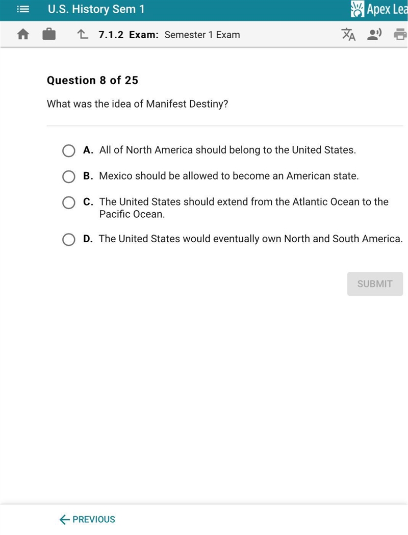 What was the idea behind Manifest Destiny? Please answer me properly, i need it now-example-1