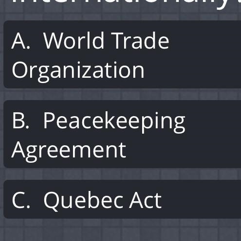 Which trade organization is Canada involved in which has increased trade internationally-example-1