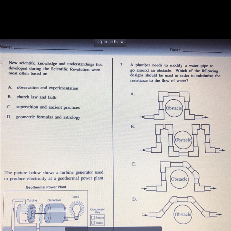 Number 1 and 3 please 8th grade science-example-1