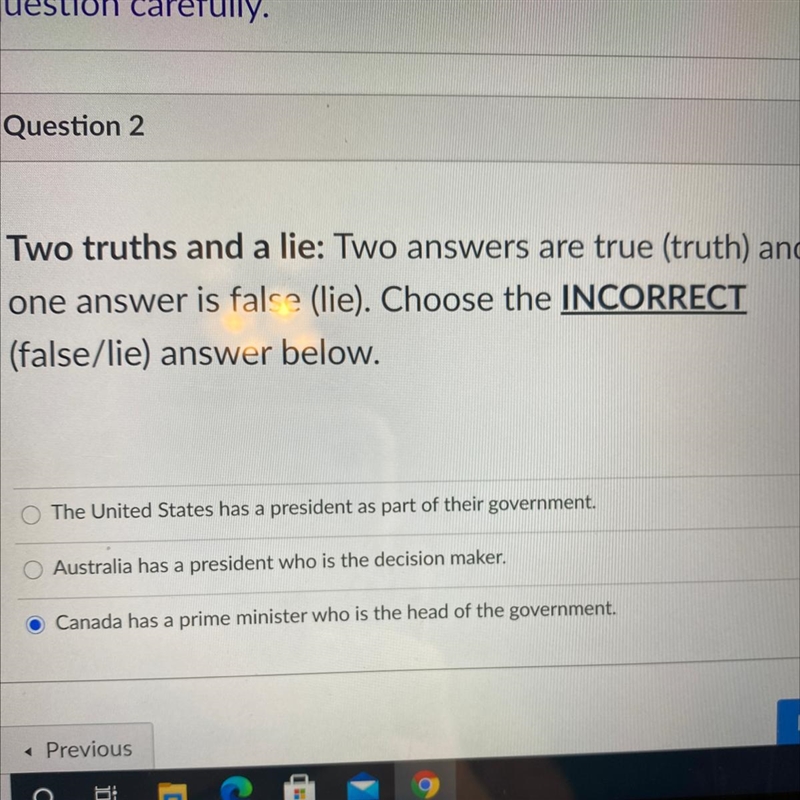 Two truths and a lie: Two answers are true (truth) and one answer is false (lie). Choose-example-1