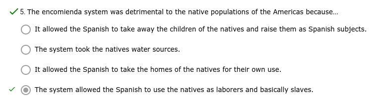 The encomienda system was detrimental to the native populations of the Americas because-example-1