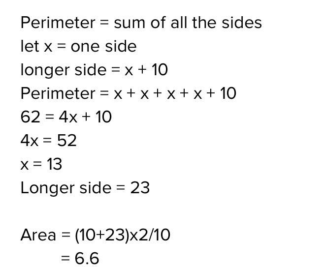 The trapezoid shown has three equal sides. The perimeter of this trapezoid is given-example-1