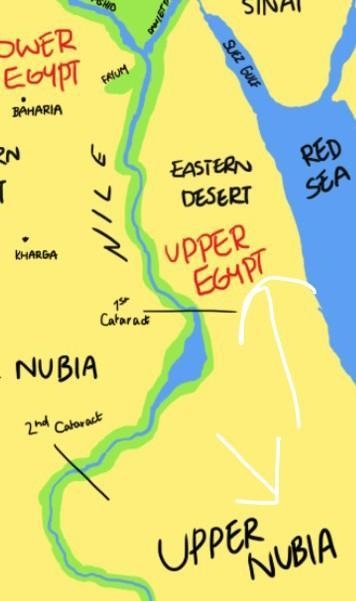 Where do I label Upper Egypt and Nubia/Kush at-example-1