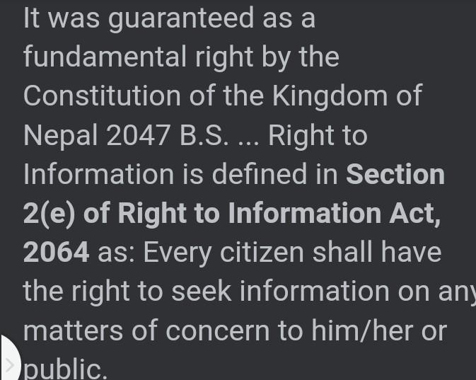 D. How is right to information guaranteed in Nepal?​-example-1