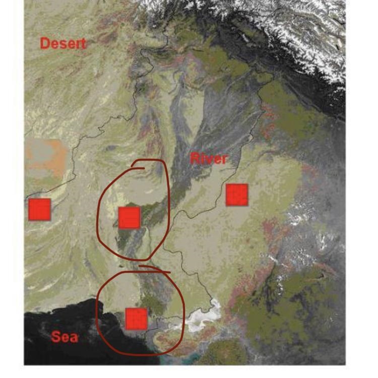 Select the correct locations on the image. Select the two locations that would be-example-1