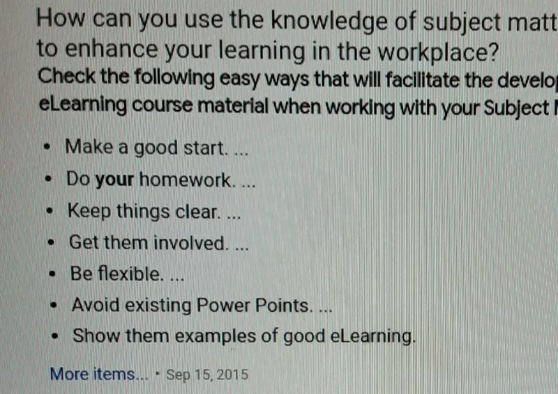 explain how you can use the knowledge of subject matters experts and your peers to-example-1