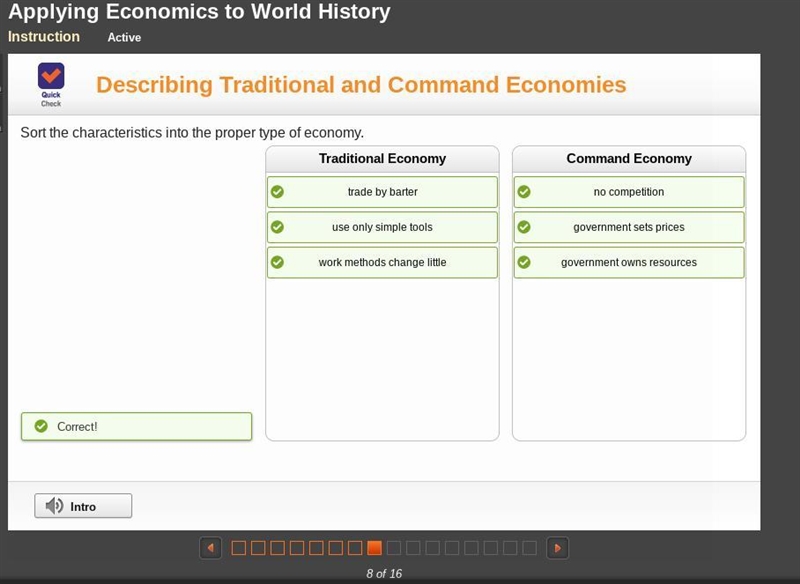 Sort the characteristic into the proper type of economy-example-1