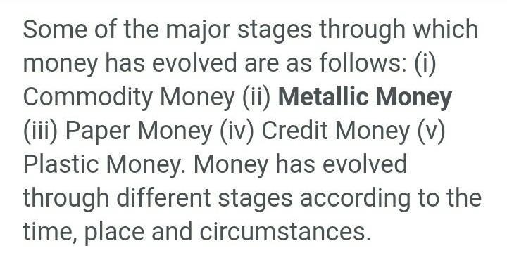 Write briefly the third stage in the evolution of money?​-example-1