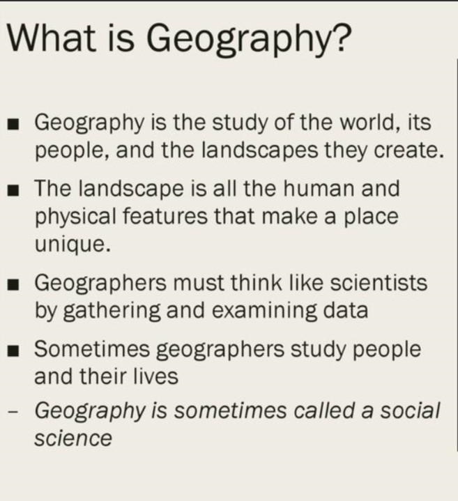 Geography is the study of the earth and its people. What is geography?-example-1