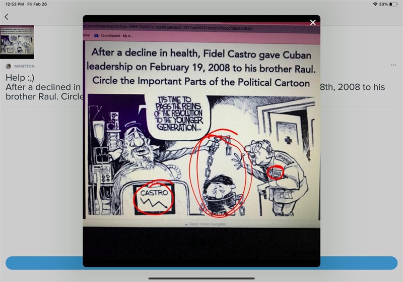 Help :,) After a declined in health, Fidel Castro gave Cuban leadership on February-example-1